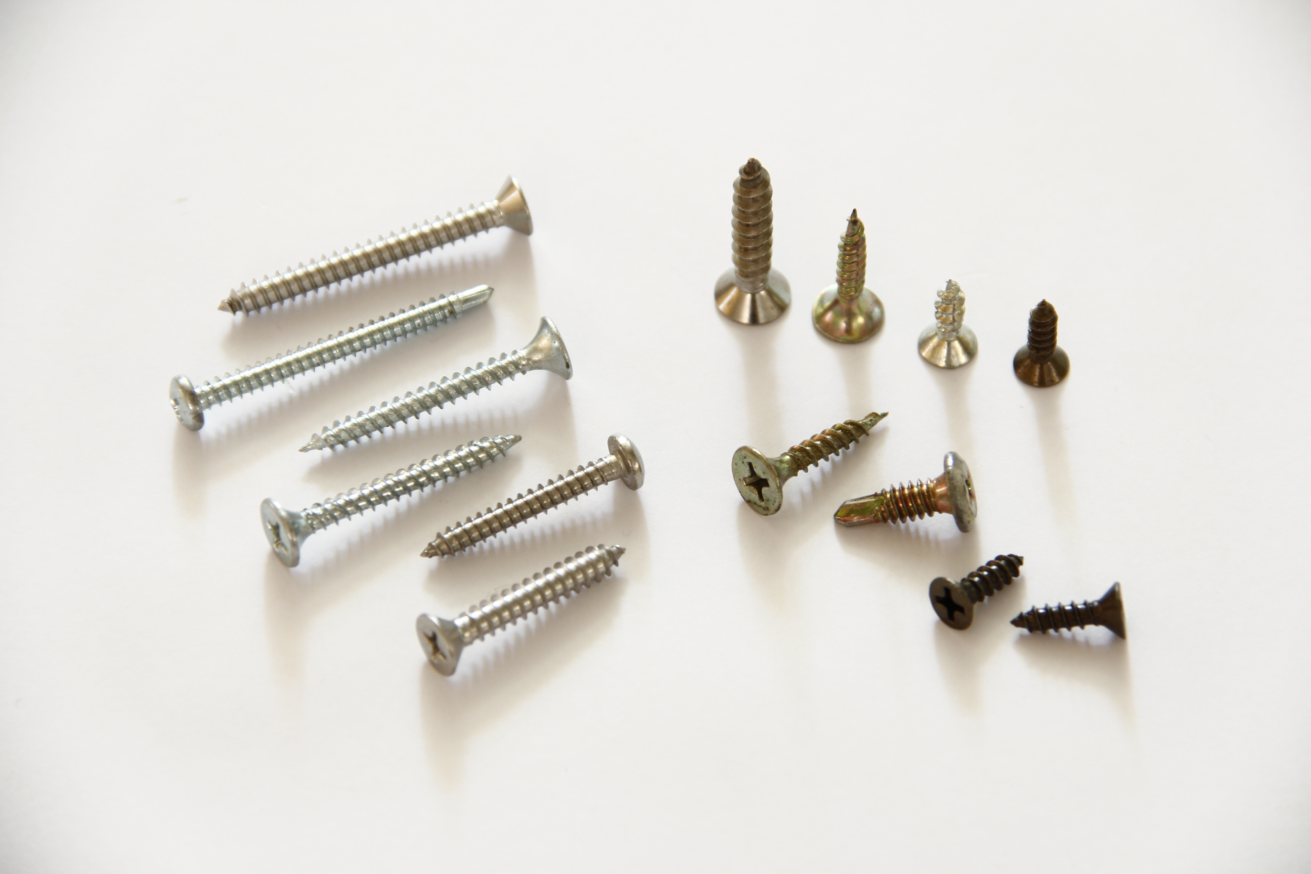 Pan head and trim screws